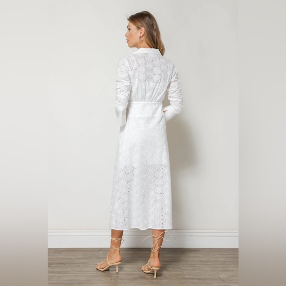 LINE & DOT LYDIA MIDI DRESS WHITE - Picture 2 of 4